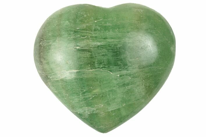 Polished Fluorescent Green Fluorite Heart - Madagascar #256190